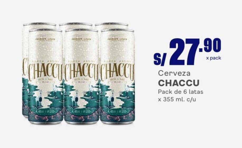 Makro Cerveza CHACCU Pack de 6 latas x 355 ml. c/u oferta