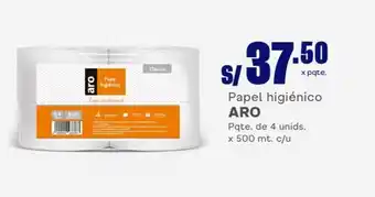 Makro Papel higiénico ARO Pqte. de 4 unids. x 500 mt. c/u oferta