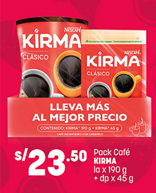 Plaza Vea Pack Café KIRMA la x 190 g + dp x 45 g oferta