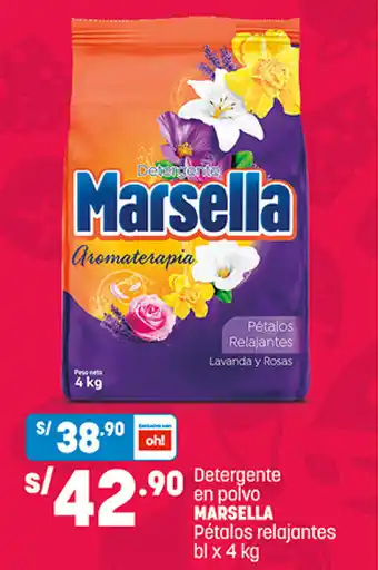 Plaza Vea Detergente en polvo MARSELLA Pétalos relajantes bl x 4 kg oferta