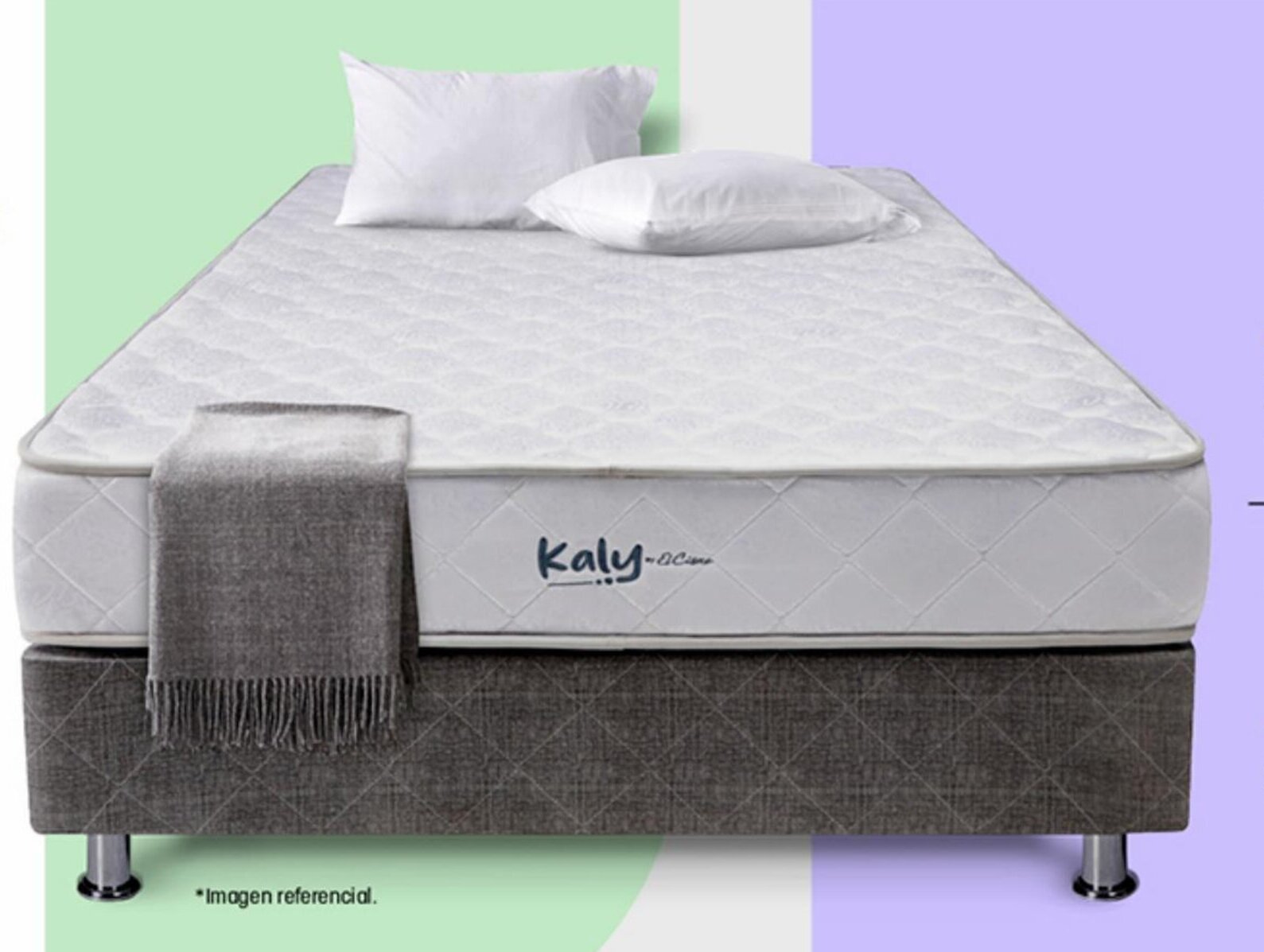Plaza Vea El Cusne Colchón Kaly 1.5 plz + 1 almohada oferta