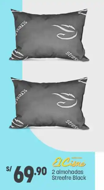 Plaza Vea El Cisne 2 almohadas Streefre Black oferta