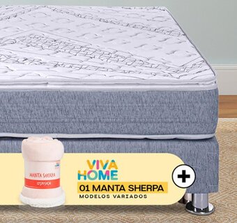 Plaza Vea El Cisne Colchón Coral 2 plz + Tarima + 2 almohadas + MANTA SHERPA MODELOS VARIADOS oferta