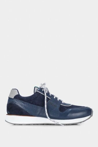 Vélez Zapatilla penumbra de cuero liso y gamuzado para hombre silueta deportiva oferta