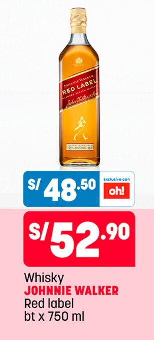 Plaza Vea Whisky JOHNNIE WALKER Red label bt x 750 ml oferta