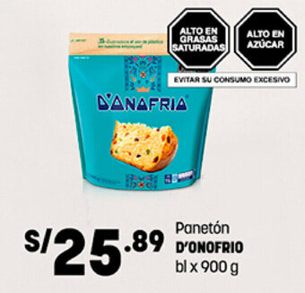 Plaza Vea Panetón D'ONOFRIO bl x 900 g oferta