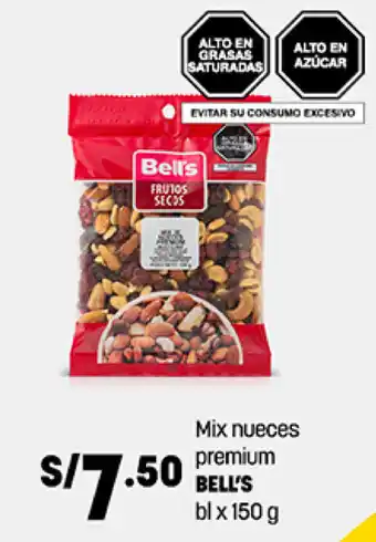 Plaza Vea Mix nueces premium BELL'S bl x 150 g oferta