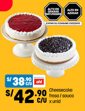 Plaza Vea Cheesecake fresa / sauco x unid oferta