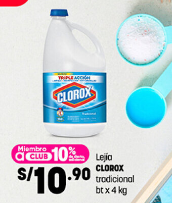 Plaza Vea Lejía CLOROX tradicional bt x 4 kg oferta