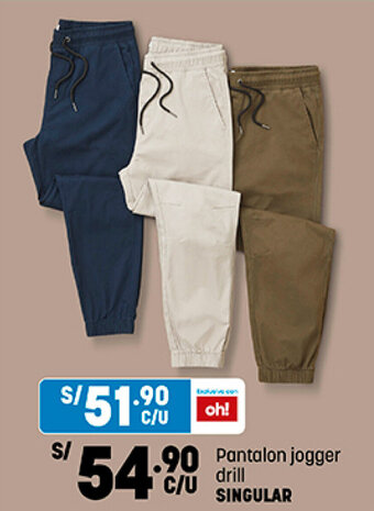 Plaza Vea Pantalon jogger drill SINGULAR oferta