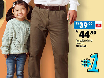 Plaza Vea Pantalón chino básico SINGULAR oferta