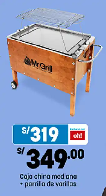 Plaza Vea Caja china mediana + parrilla de varillas oferta
