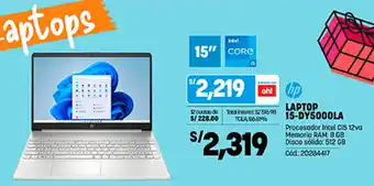 Plaza Vea hp LAPTOP 15-DY5000LA oferta