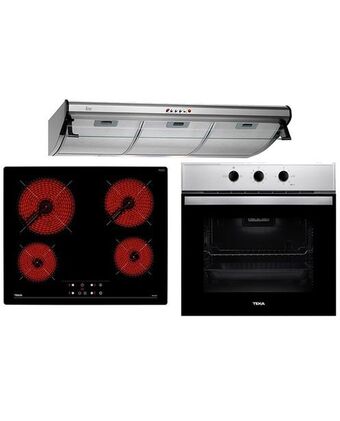 Tiendas EFE Combo teka encimera vitrocerámica tb 6415 + campana c 9310 con filtro + horno eléctrico hbb 535 inoxidable oferta