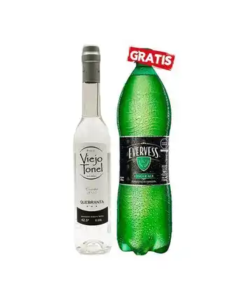 Sumon Licores Pisco viejo tonel puro quebranta 500ml + evervess 1.5lt oferta