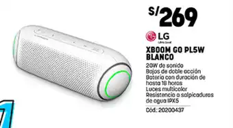 Plaza Vea LG XBOOM GO PL5W BLANCO oferta