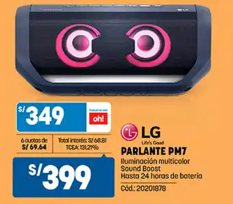Plaza Vea LG PARLANTE PM7 oferta