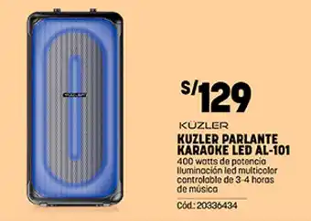 Plaza Vea KÜZLER KUZLER PARLANTE KARAOKE LED AL-101 oferta