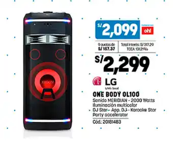 Plaza Vea LG ONE BODY OL100 oferta