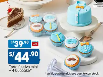 Plaza Vea Torta festiva mini + 4 Cupcake oferta