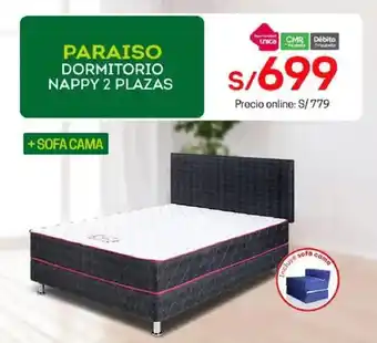 PARAISO DORMITORIO NAPPY 2 PLAZAS + SOFA CAMA