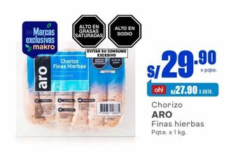 Makro Chorizo ARO Finas hierbas Pqte. x 1 kg. oferta