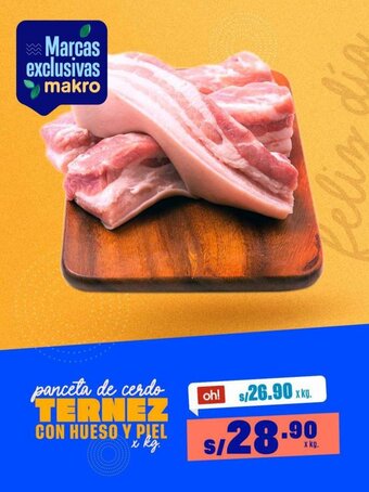 Makro panceta de cerdo TERNEZ CON HUESO Y PIEL x kg. oferta