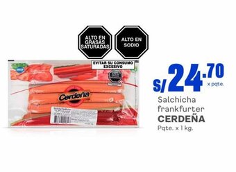 Makro Salchicha frankfurter CERDEÑA Pqte. x 1 kg. oferta
