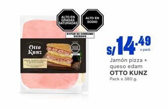 Makro Jamón pizza + queso edam OTTO KUNZ Pack x 380 g. oferta