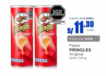 Makro Papas PRINGLES Original Unid. x 124 g. oferta