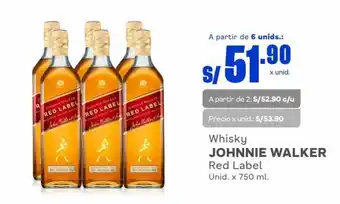 Makro Whisky JOHNNIE WALKER Red Label Unid. x 750 ml. oferta