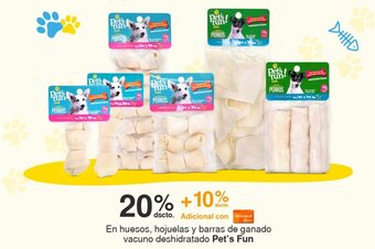 Metro En huesos, hojuelas y barras de ganado vacuno deshidratado Pet's Fun oferta