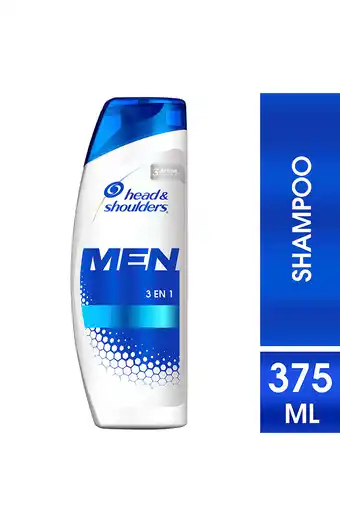 Tiendas EFE Shampoo head & shoulders 375ml para hombre men 3 en 1 oferta