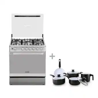 Hiraoka Cocina a glp miray gladiolo plus 5 hornillas + juego de ollas miray jom-118 8 pzas oferta