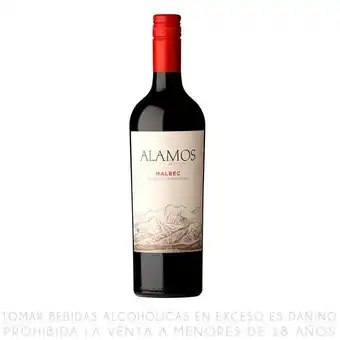 Metro Vino tinto malbec álamos botella 750ml oferta
