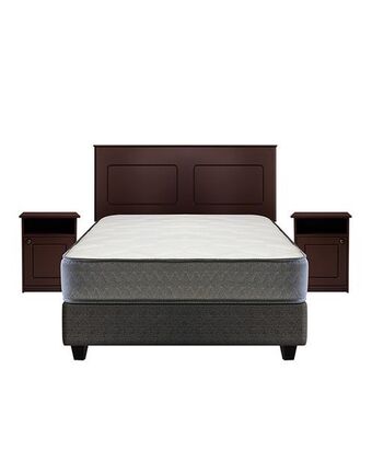 Tiendas EFE Juego de dormitorio forli polaris clasicc 2plz + colchón + box tarima + cabecera + velador + protector + almohada oferta