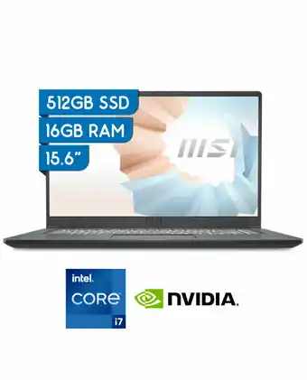 Tiendas EFE Laptop msi modern 15 a11sb core i7 11°gen 512gb ssd 16gb mx 450 2gb oferta