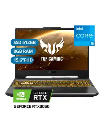 Tiendas EFE Laptop gamer asus tuf 15.6"; intel core i5 512gb ssd 8gb rtx 3050 oferta