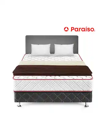 Tiendas EFE Juego de dormitorio paraiso consul 2 plz + edredón + 2 almohadas + protector + cabecera oferta