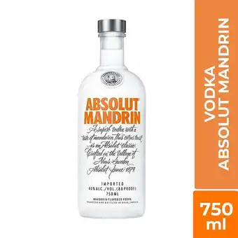 Tottus Vodka absolut mandarina 750 ml oferta