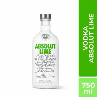 Tottus Vodka absolut lime 750 ml oferta