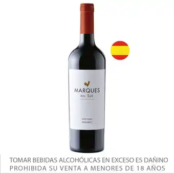 Tottus Vino tinto marques del sur roble malbec oferta