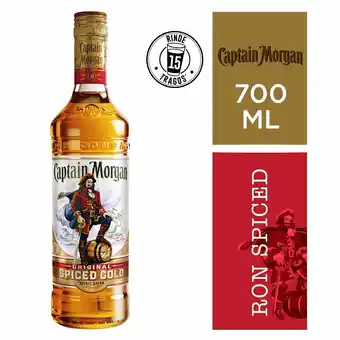Tottus Ron original captain morgan spiced gold 700 ml oferta