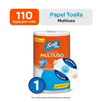 Tottus Toalla papel scott multiuso 2en1 110hj bol x1und oferta
