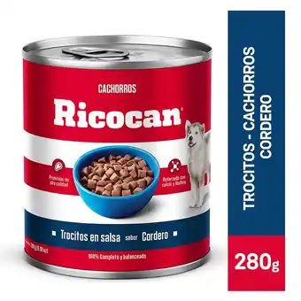 Tottus Ricocan troc sabor cordero cachor lt x 280g oferta