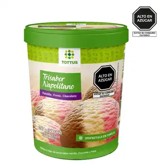 Tottus Helado fresa vainilla y chocolate oferta