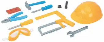 Tottus Set de herramientas manuales 12pzs con casco oferta