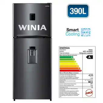Tottus Refrigeradora 392lt negra con disp oferta