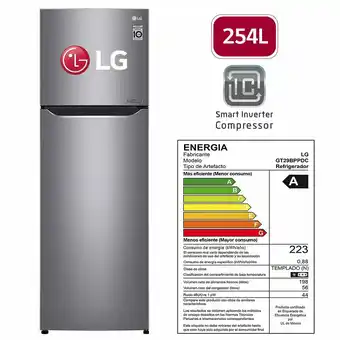 Tottus Refrigeradora 254lts plateada door cooling-gt29bppdc oferta