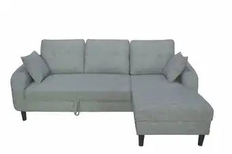 Tottus Sofa seccional gris claro metal oferta